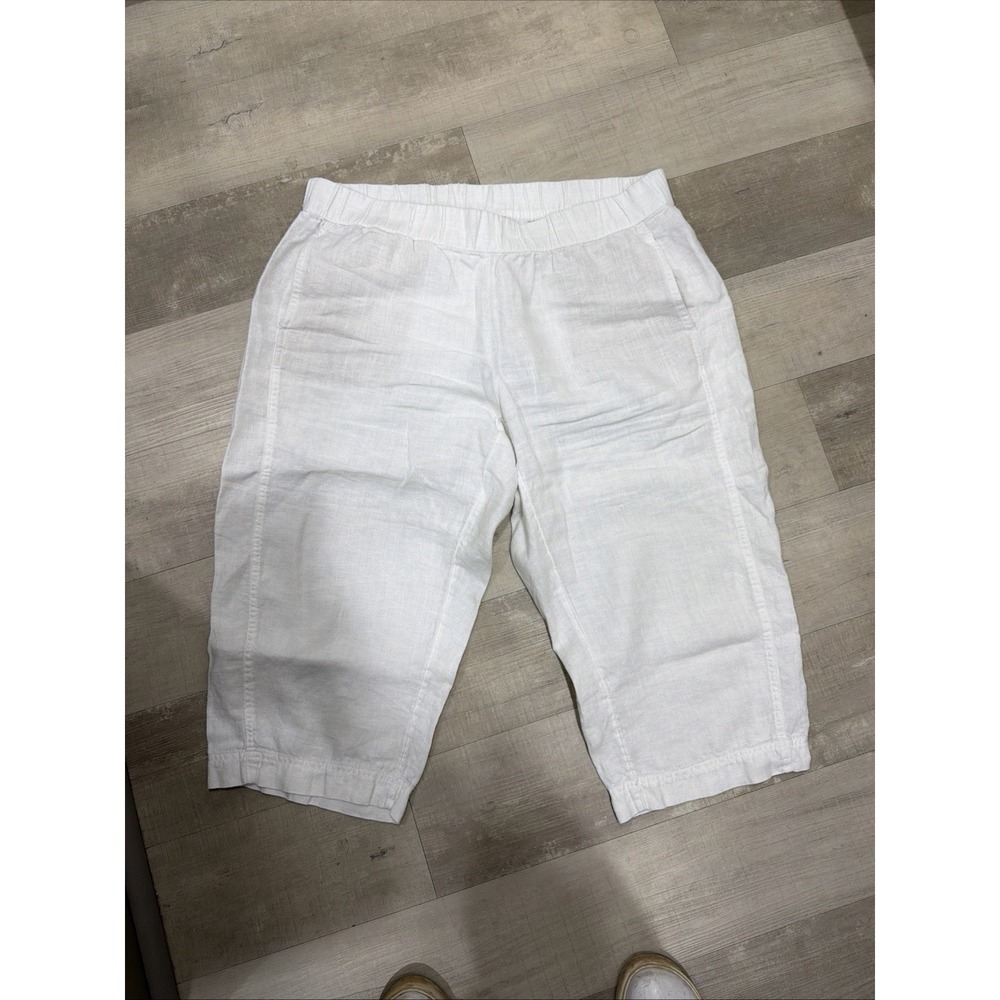 J. Jill Pure Jill Women's Linen White Pull On Cropped Pant Size XL Petite